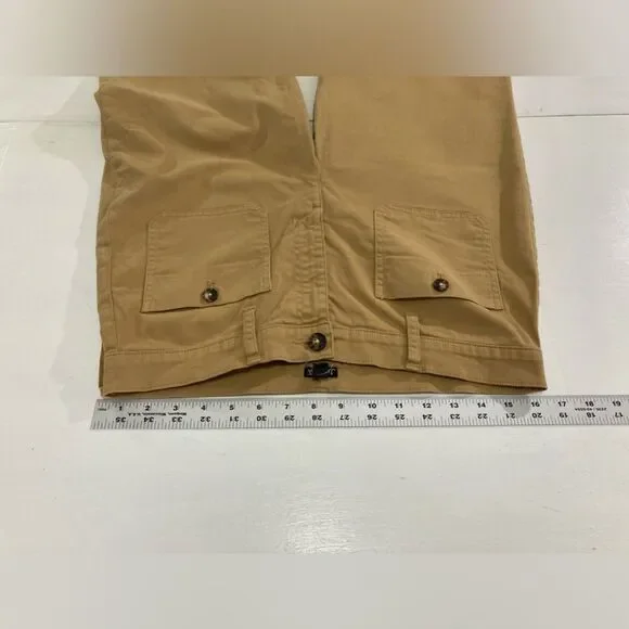 J Crew Sailor Chino Pants Women’s 30 Brown Slim Wide Leg Cropped High Rise - Picture 8 of 11
